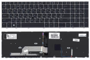 Клавиатура для ноутбука HP ProBook 450 G5, черная с рамкой и подсветкой