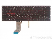 Клавиатура для ноутбука Lenovo Ideapad Y700-15Isk, Y700-15Acz, Y700-17Isk, черная без рамки, с подсветкой, вертикальный Enter