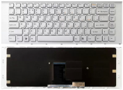 Клавиатура для ноутбука Sony Vaio VPC-EA, белая c белой рамкой