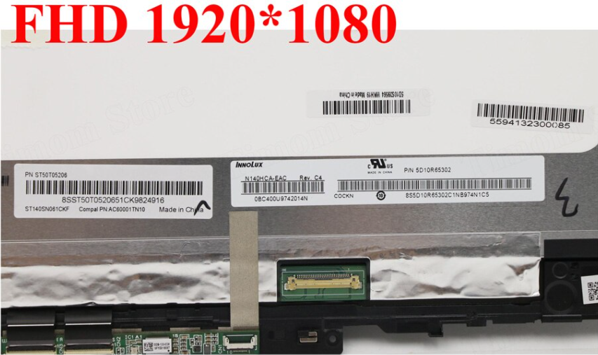 Сенсорный экран в сборе для Lenovo ideapad FLEX-14API 81SQ FLEX-14IWL дюйма, HD, FHD, FRU 