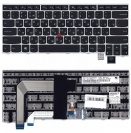 Клавиатура для ноутбука Lenovo ThinkPad T460S T470S, черная с серебристой рамкой