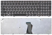 Клавиатура для ноутбука IBM Lenovo IdeaPad B570, B580, V570, Z570, Z575, B590, черная с серой рамкой