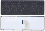 Клавиатура для ноутбука Lenovo IdeaPad Z500 черная c черной рамкой
