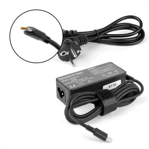 Блок питания для ноутбука Lenovo IdeaPad Yoga 910, ThinkPad Yoga 370, X1 Tablet Series. 20V 2.25A (USB Type-C) 45W PN: 00HM633, 00HM642.