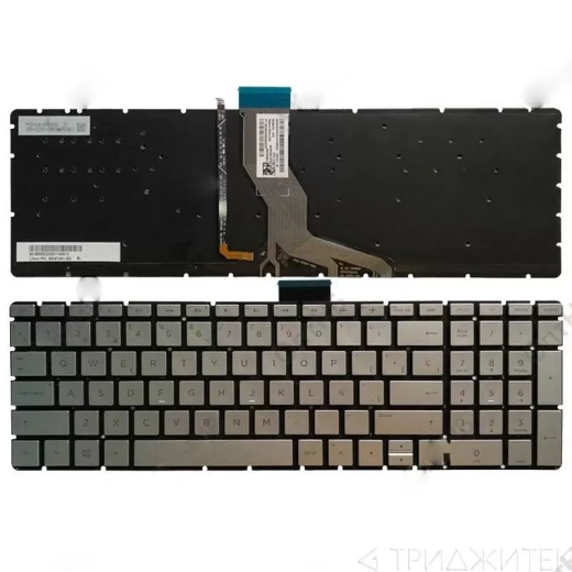 Клавиатура для ноутбука HP Pavilion 15-bs, 15-bw, 17-bs, 250 G6, 255 G6, 258 G6 серебряная, без рамки