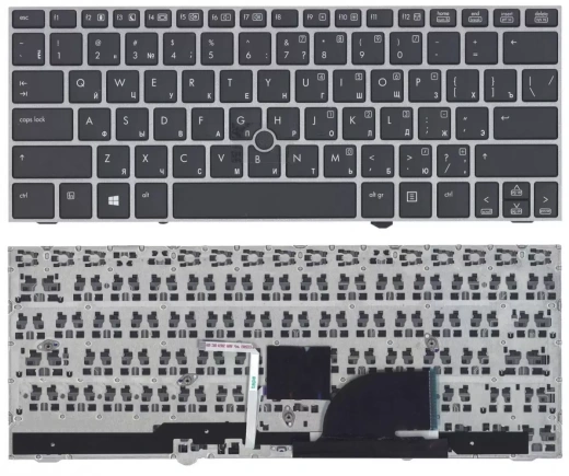 Клавиатура для ноутбука HP Elitebook 2170P, черная серая рамка