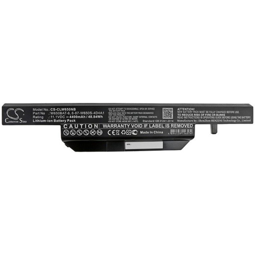 Аккумулятор CameronSino CS-CLW650NB для ноутбука Thunderobot G150, G150MG-4716GS1T, 11.1В, 4400 мАч, 48.84 Вт, Li-ion, черный
