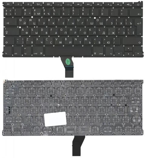 Клавиатура для ноутбука Apple A1369 2011+ c подсветкой, big ENTER RU (оригинал)