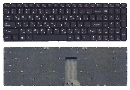 Клавиатура для ноутбука Lenovo IdeaPad B5400, M5400 чёрная без рамки