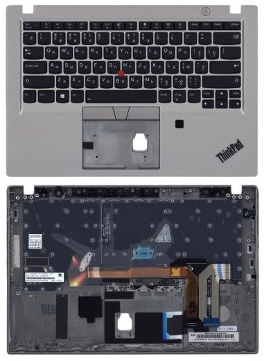 Клавиатура для ноутбука Lenovo ThinkPad T490s топкейс серебристый