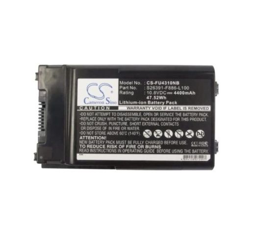Аккумулятор CameronSino CS-FU4310NB для ноутбука Fujitsu LifeBook T1010, 10.8В, 4400 мАч, 47.52 Вт, Li-ion, черный