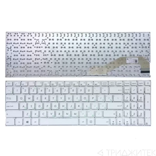 Клавиатура для ноутбука Asus X540, R540, X540L, X540LA, X540CA, X540SA белая, без рамки