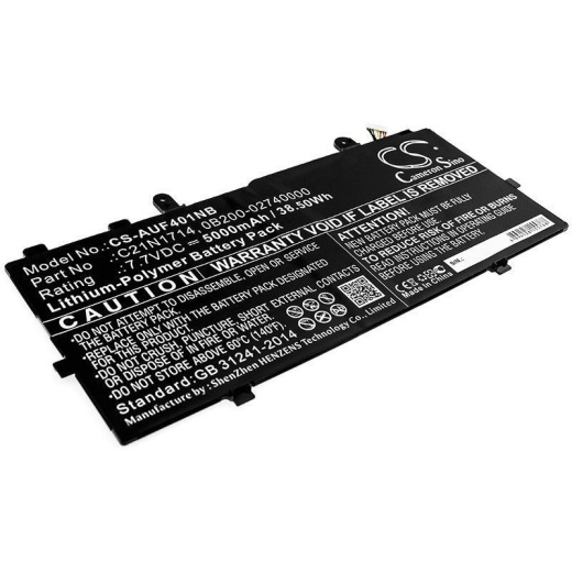 Аккумулятор CameronSino CS-AUF401NB для ноутбука Asus J401CA, J401MA, J401NA, 7.7В, 5000 мАч, 38.5 Вт, Li-Polymer, черный