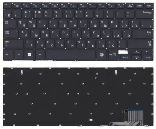 Клавиатура для ноутбука Samsung NP730U3E, NP740U3E черная с подсветкой