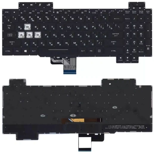 Клавиатура для ноутбука Asus ROG GL704 черная с подсветкой