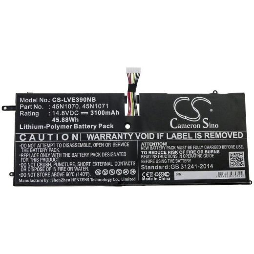 Аккумулятор CameronSino CS-LVE390NB для ноутбука Lenovo ThinkPad X1 Carbon, 14.8В, 3100 мАч, 45.88 Вт, Li-Polymer, черный