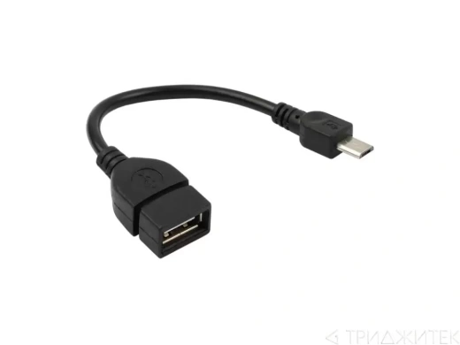 Переходник CAB46 OTG (F) - MicroUSB (M), черный (Vixion)