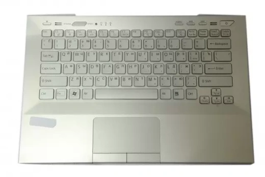 Клавиатура для Sony VPC-SB, VPC-SD (With Touch PAD, No Fingerprint) Backlit, RU, Silver/Silver key