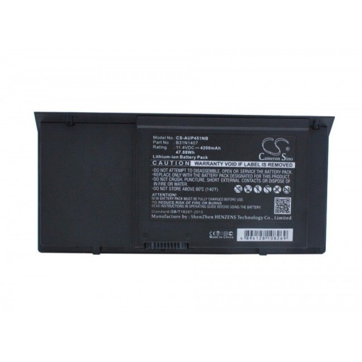 Аккумулятор CameronSino CS-AUP451NB для ноутбука Asus B451JA-FA083G, 11.4В, 4200 мАч, 47.88 Вт, Li-ion, черный