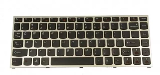 Клавиатура для Lenovo IdeaPad U460 US, Gold Frame, Black Key