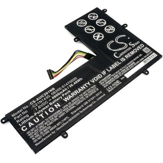 Аккумулятор CameronSino CS-AUC201NB для ноутбука Asus C201PA, C201PA_C-2A, 7.6В, 4800 мАч, 36.48 Вт, Li-Polymer, черный