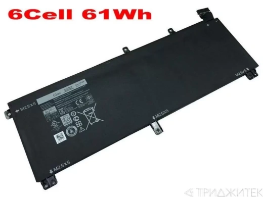 Аккумулятор (акб, батарея) TOTRM для ноутбукa Dell XPS 15 9530 11.4 В, 5000 мАч