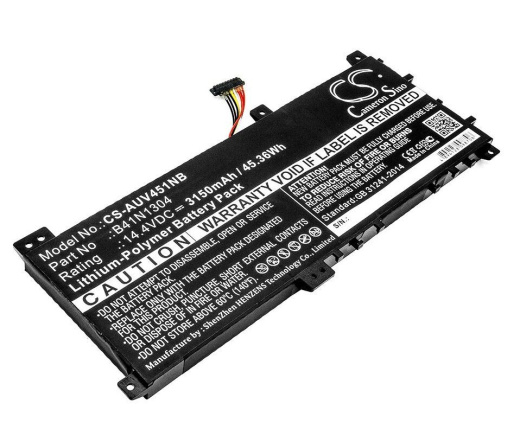 Аккумулятор CameronSino CS-AUV451NB для ноутбука Asus VivoBook V451LA, V451LA-DS51T, 14.4В, 3150 мАч, 45.36 Вт, Li-Polymer, черный