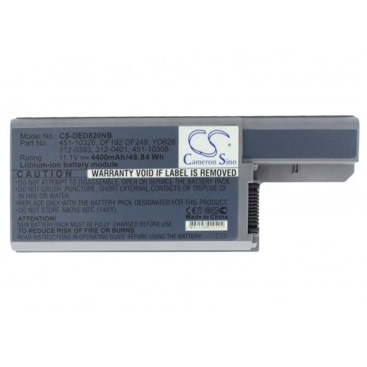 Аккумулятор CameronSino CS-DED820NB для ноутбука Dell Latitude D531, 11.1В, 4400 мАч, 48.84 Вт, Li-ion, серый