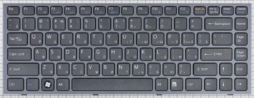 Клавиатура SONY VPC-S Series Black FRAME Black, Backlite, RU