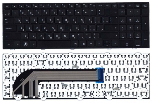Клавиатура для ноутбука HP ProBook 4540S 4545S, черная с черной рамкой