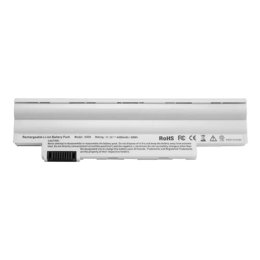 Аккумулятор (батарея) для ноутбука Acer eMachines eM355, Gateway LT23, Aspire One 522, Happy Series 11.1В 4400мАч, белый (PN: AL10A31, AL10B31)