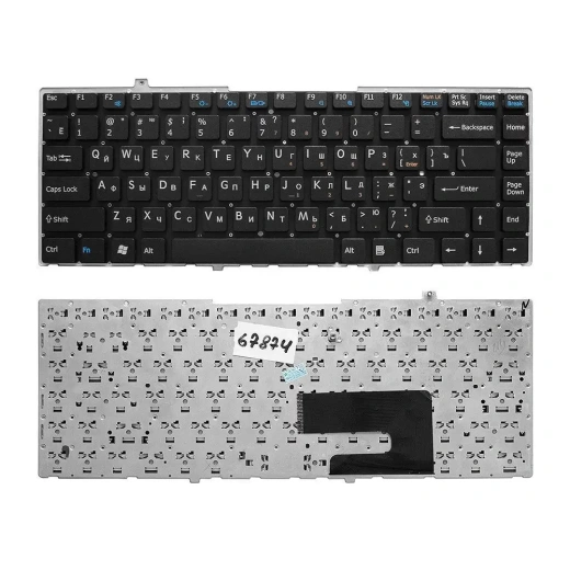 Клавиатура для ноутбука Sony Vaio VGN-FW, VGNFW Series, плоский Enter, черная, без рамки, PN: 148084172