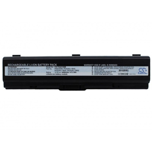 Аккумулятор CameronSino CS-TOA210NB для ноутбука Toshiba Dynabook AX2, AX2E, 10.8В, 4400 мАч, 47.52 Вт, Li-ion, черный