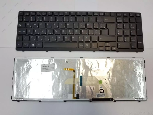 Клавиатура для ноутбука Sony Vaio SVE1511 чёрная, с рамкой