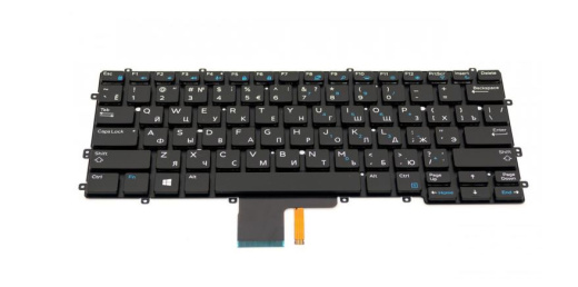 Клавиатура DELL Latitude 13 7370, Black, Backlite, RU