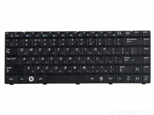 Клавиатура для ноутбука Samsung R418, R420, R423, R425, R428, R430, R439, R440, R463, R469, RV408, черная, горизонтальный Enter