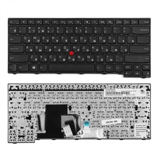 Клавиатура для ноутбука Lenovo ThinkPad E450 Series, чёрная, с рамкой, плоский Enter