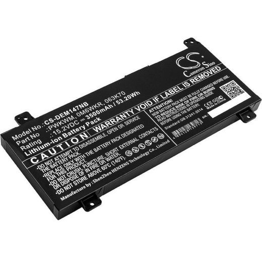 Аккумулятор CameronSino CS-DEM147NB для ноутбука Dell 14-7000, 14-7466, 14-7467, 15.2В, 3500 мАч, 53.2 Вт, Li-ion, черный