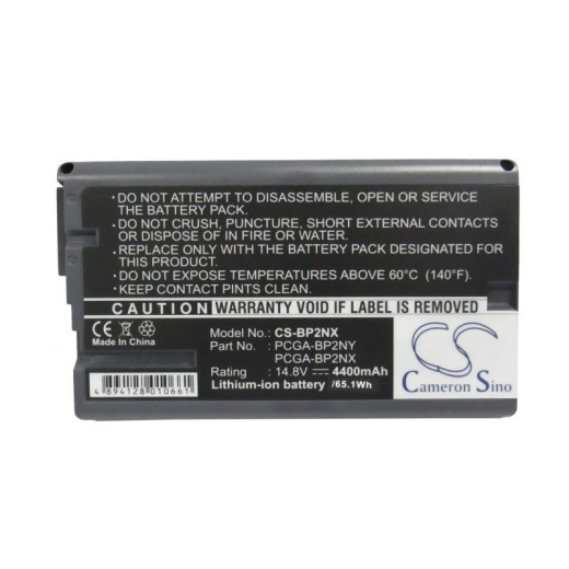 Аккумулятор CameronSino CS-BP2NX для ноутбука Sony VAIO PCG-23P, VAIO PCG-FR130, 14.8В, 4400 мАч, Li-ion, серый