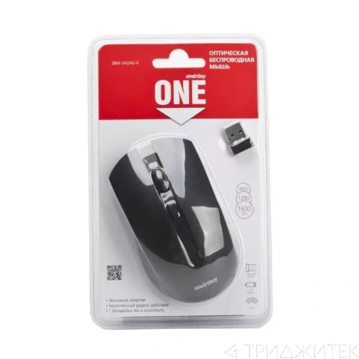 Мышь беспроводная Smartbuy ONE 342AG черная
