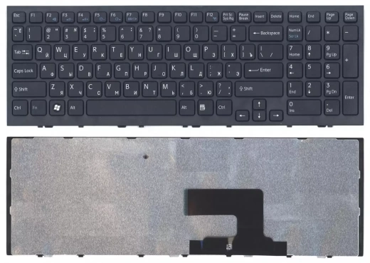 Клавиатура для ноутбука Sony Vaio VPC-EE, VPCEE series, черная с черной рамкой