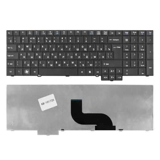 Клавиатура для ноутбука Acer TravelMate 5760, 5760G, 5760Z, 5760ZG, 6595TG Series. Г-образный Enter. Черная, без рамки