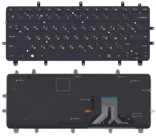 Клавиатура для ноутбука HP Envy Spectre XT Pro Ultrabook 13-2000 черная без рамки с подсветкой