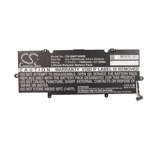 Аккумулятор CameronSino CS-SNP740NB для ноутбука Samsung 530U4E, 730U3E, 7.6В, 7500 мАч, 57 Вт, Li-Polymer, черный