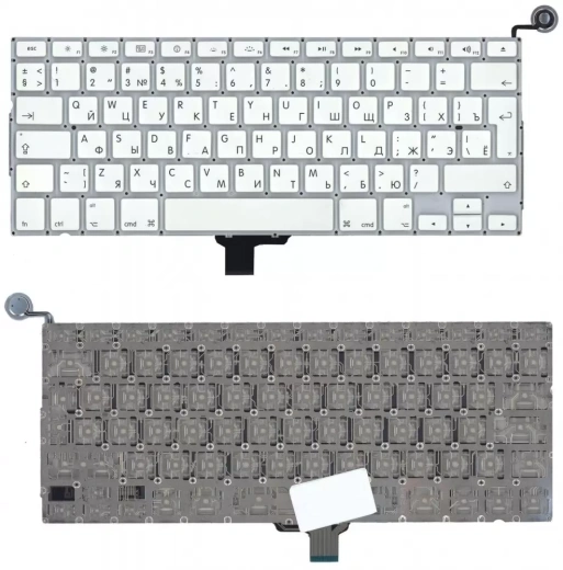 Клавиатура для ноутбука Apple A1342 2009-2010 белая 13,3" большой Enter