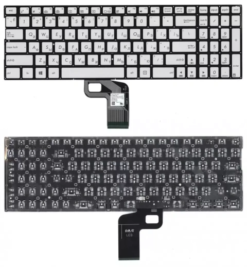 Клавиатура для ноутбука Asus UX560UA серебристая с подсветкой