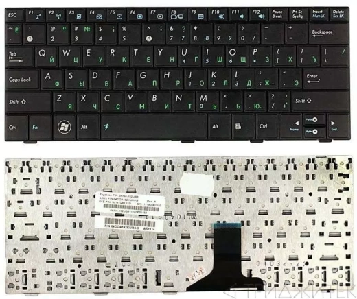 Клавиатура для ноутбука Asus Eee PC 1005HA, 1008HA, 1001HA, черная