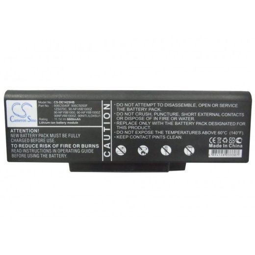Аккумулятор CameronSino CS-DE1425HB для ноутбука Dell Inspiron 1425, Inspiron 1427, 11.1В, 6600 мАч, Li-ion, черный