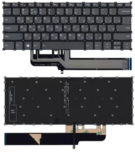 Клавиатура для ноутбука Lenovo XIAOXIN Air-14 2019 540S-14 черная с подсветкой