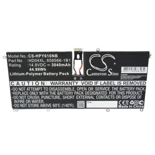 Аккумулятор CameronSino CS-HPY610NB для ноутбука HP Envy 6-1000, 14.8В, 3040 мАч, 44.99 Вт, Li-Polymer, черный